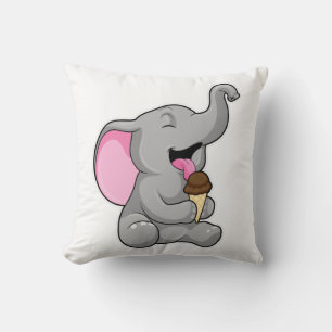 Elefant met chocolade-wafelijs kussen