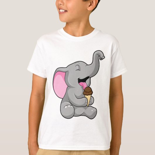 Elefant met chocolade-wafelijs t-shirt (Voorkant)