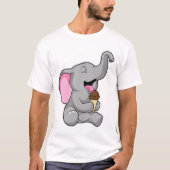 Elefant met chocolade-wafelijs t-shirt (Voorkant)