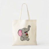 Elefant met chocolade-wafelijs tote bag (Voorkant)