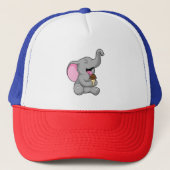 Elefant met chocolade-wafelijs trucker pet (Voorkant)