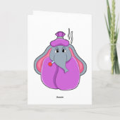 Elefant met koortsthermometer kaart (Achterkant)