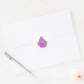 Elefant met koortsthermometer ronde sticker (Envelop)