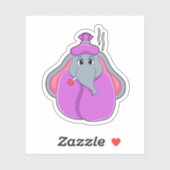 Elefant met koortsthermometer sticker (Vel)