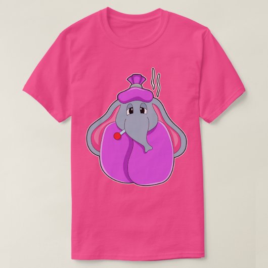 Elefant met koortsthermometer t-shirt (Design voorkant)