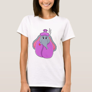 Elefant met koortsthermometer t-shirt