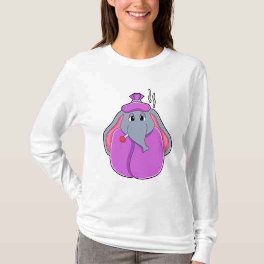 Elefant met koortsthermometer t-shirt (Voorkant)