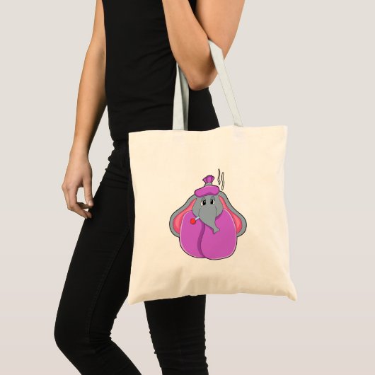 Elefant met koortsthermometer tote bag (Voorkant (product))