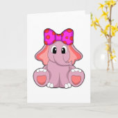 Elefant met lint kaart (Gele Bloem)