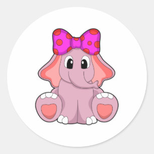 Elefant met lint ronde sticker