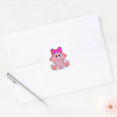 Elefant met lint vierkante sticker (Envelop)