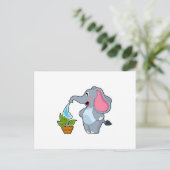 Elefant met Plant Briefkaart (Staand voorkant)