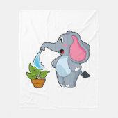 Elefant met Plant Fleece Deken (Voorkant)