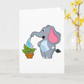 Elefant met Plant Kaart (Gele Bloem)
