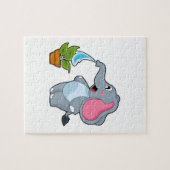 Elefant met Plant Legpuzzel (Horizontaal)