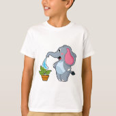 Elefant met Plant T-shirt (Voorkant)