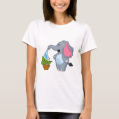 Elefant met Plant T-shirt (Voorkant)
