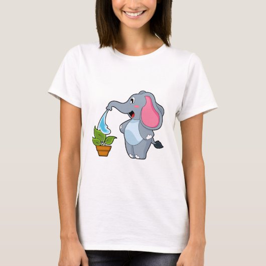 Elefant met Plant T-shirt (Voorkant)