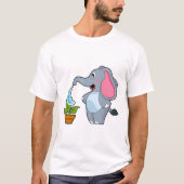 Elefant met Plant T-shirt (Voorkant)