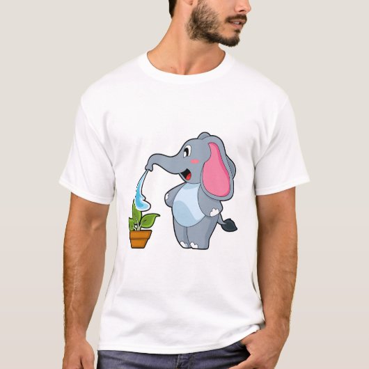 Elefant met Plant T-shirt (Voorkant)