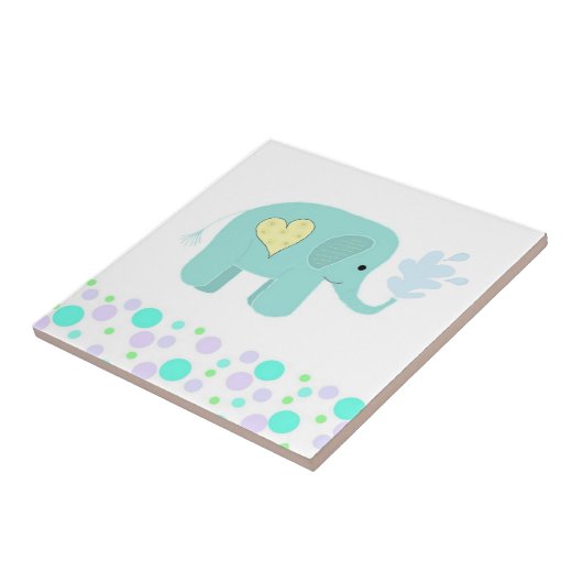 Elefant met Stippen Tegeltje (Zijkant)