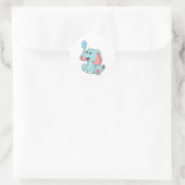 Elefant met water ronde sticker (Tas)