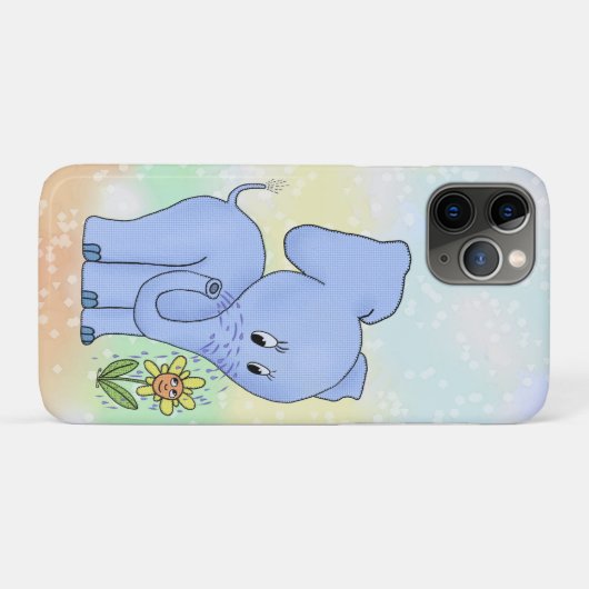 Elefant mit Blume Case-Mate iPhone Case (Achterkant (horizontaal))