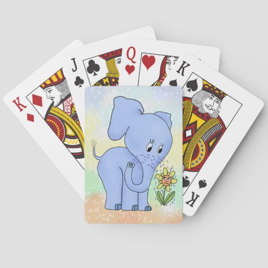 Elefant mit Blume Pokerkaarten (Achterkant)