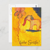 elefant mit blume von Lola Mono Briefkaart (Voorkant / Achterkant)