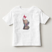 Elefant mit rosa Falter Kinder Shirts (Voorkant)