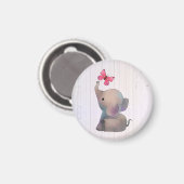 Elefant mit rosa Schmetterling Magneet (Voorkant / Achterkant)