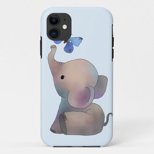 Elefant mit Schmetterling Case-Mate iPhone Case (Achterkant)