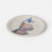 Elefant mit Schmetterling Papieren Bordje (Gekanteld)