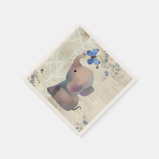 Elefant mit Schmetterling Servet (Hoek)