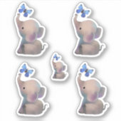 Elefant mit Schmetterling Sticker (Voorkant)