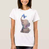 Elefant mit Schmetterling T-shirt (Voorkant)