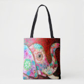 Elefant Tas, kleurrijk olifant Tote Bag (Voorkant)