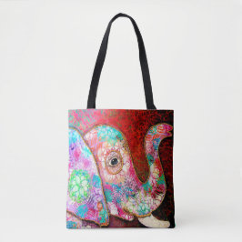 Elefant Tas, kleurrijk olifant Tote Bag