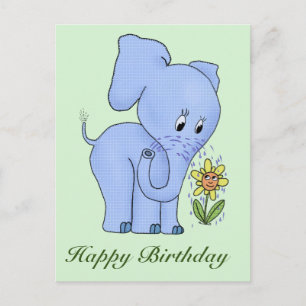Elefant und Blume Briefkaart