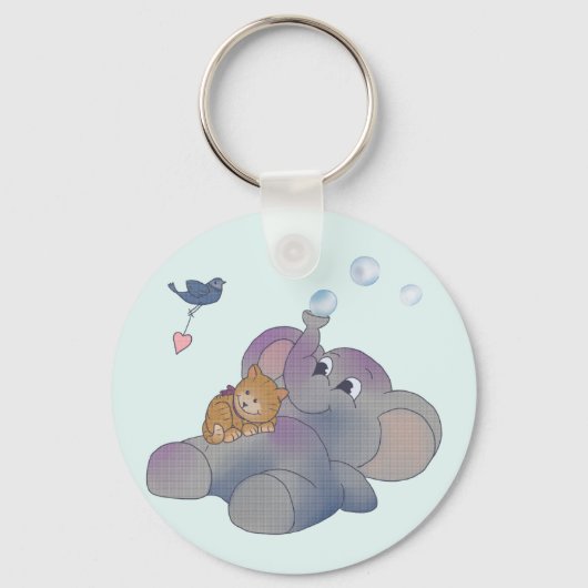 Elefant und Kätzchen Sleutelhanger (Voorkant)