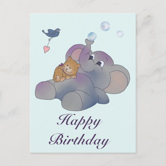 Elefant und Katze Briefkaart (Voorkant)