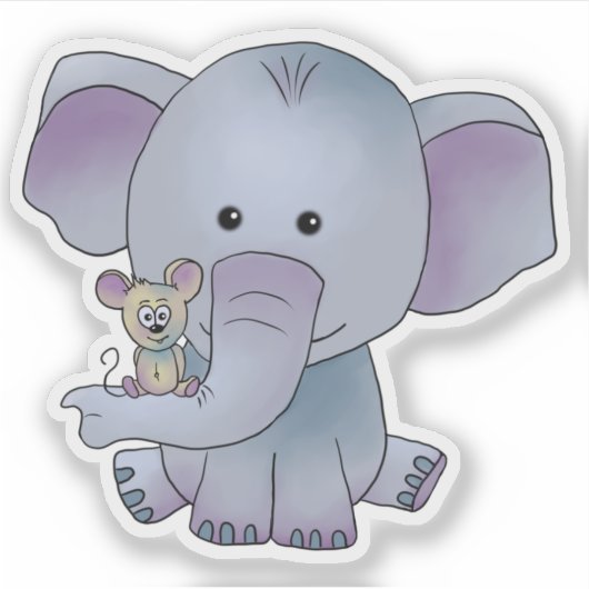 Elefant und Maus Aufkleber Sticker (Voorkant)