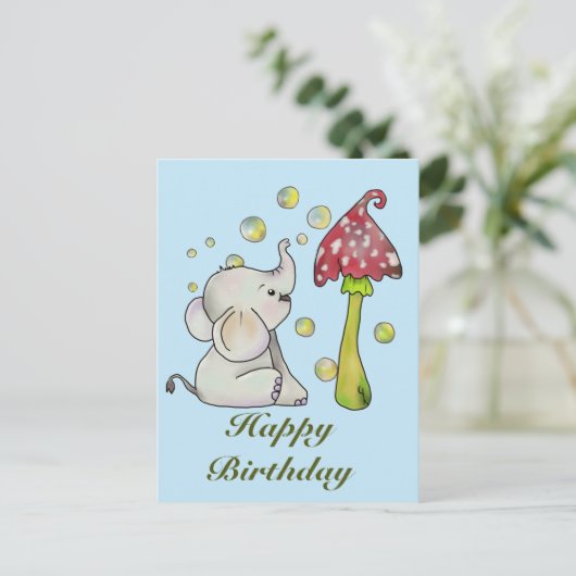 Elefant und Pilz  Briefkaart (Staand voorkant)