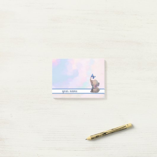 Elefant und Schmetterling Klebezettel Post-it® Notes (Op bureau)