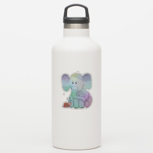 Elefant und Schnecke Aufkleber Sticker (Waterfles)