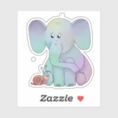 Elefant und Schnecke Aufkleber Sticker (Vel)