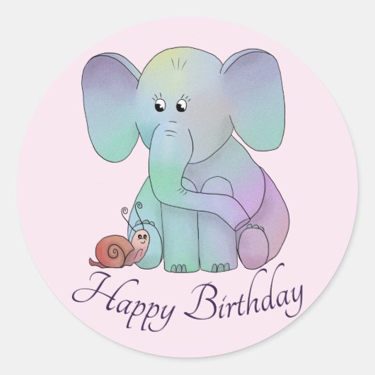 Elefant und Schnecke Ronde Sticker (Voorkant)