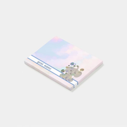 Elefant und Seifenblasen Klebezettel Post-it® Notes (Schuin)