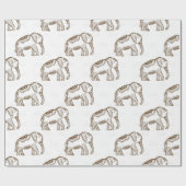 Elefant verpakkingspapier cadeaupapier (Vlak)