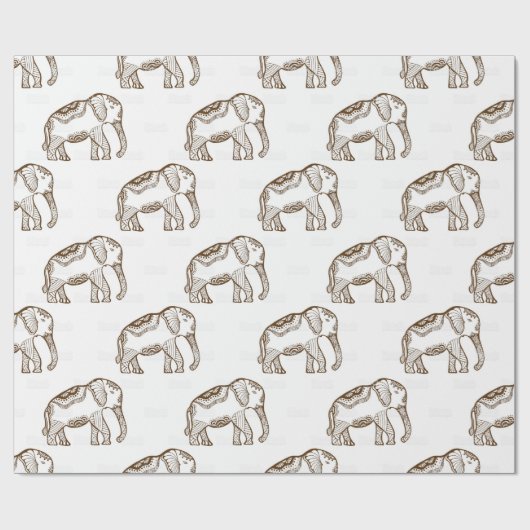 Elefant verpakkingspapier cadeaupapier (Vlak)
